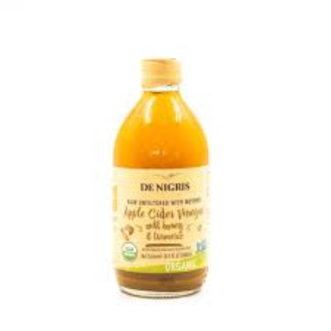 DE NIGRIS ORGANIC ACV + HONEY & TURMERIC 500ML